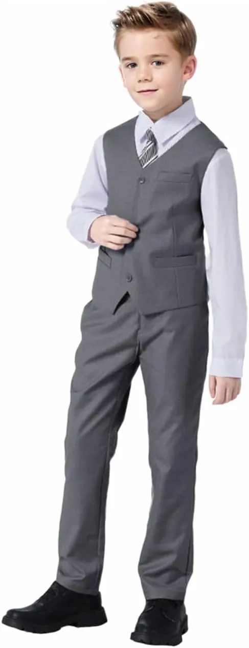 Boys Suit, Kids Formal Tuxedos for Boy Vest and Pants Set, Teen Boys Dress Clothes for Wedding