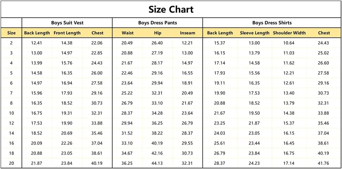 Boys Suit, Kids Formal Tuxedos for Boy Vest and Pants Set, Teen Boys Dress Clothes for Wedding