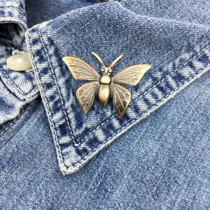 Brass Butterfly Insect Pin or Brooch