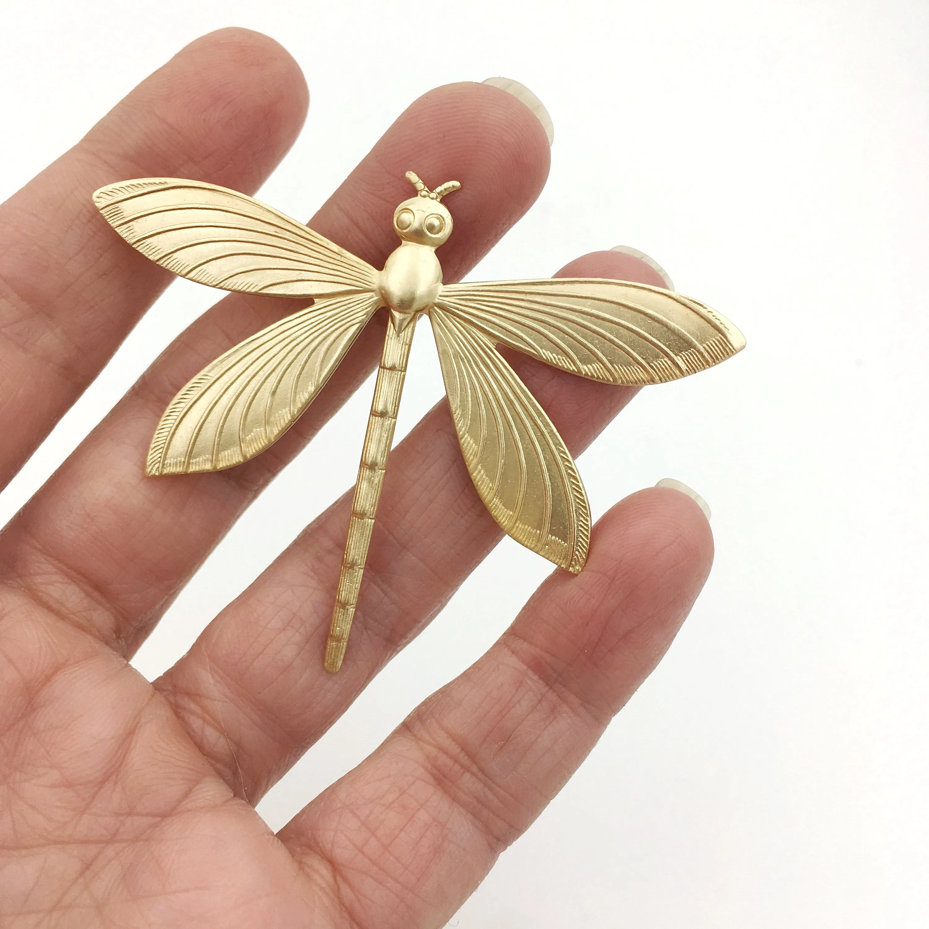 Brass Dragonfly Insect Pin or Brooch