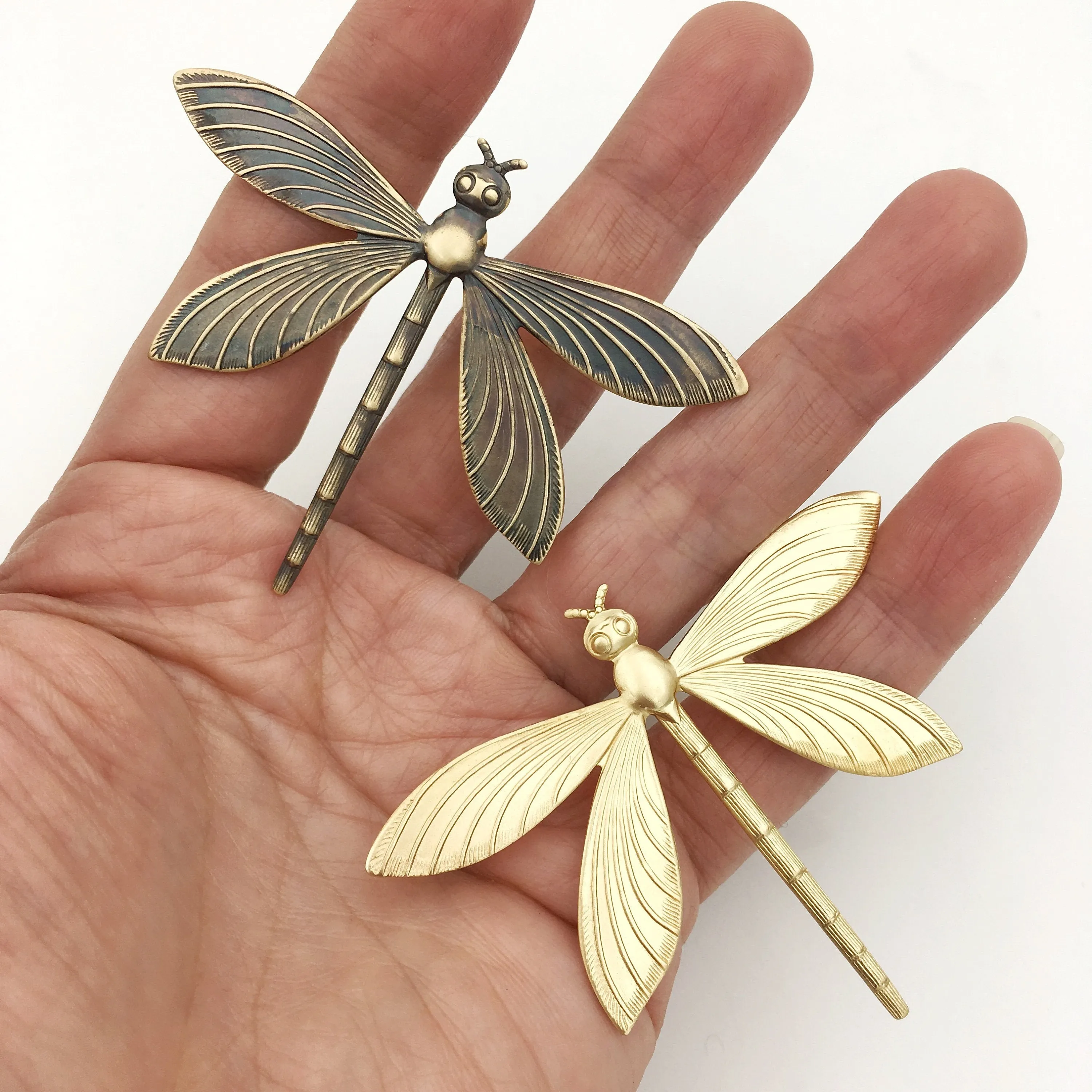Brass Dragonfly Insect Pin or Brooch