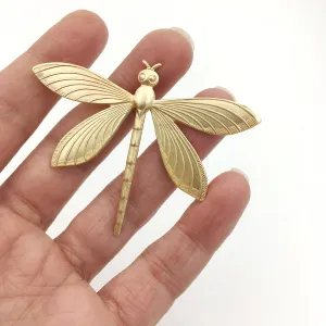 Brass Dragonfly Insect Pin or Brooch