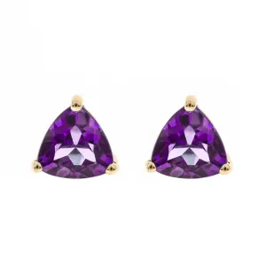 Brookes 14K Yellow Gold Trillion-Cut Brazilian Amethyst Earring
