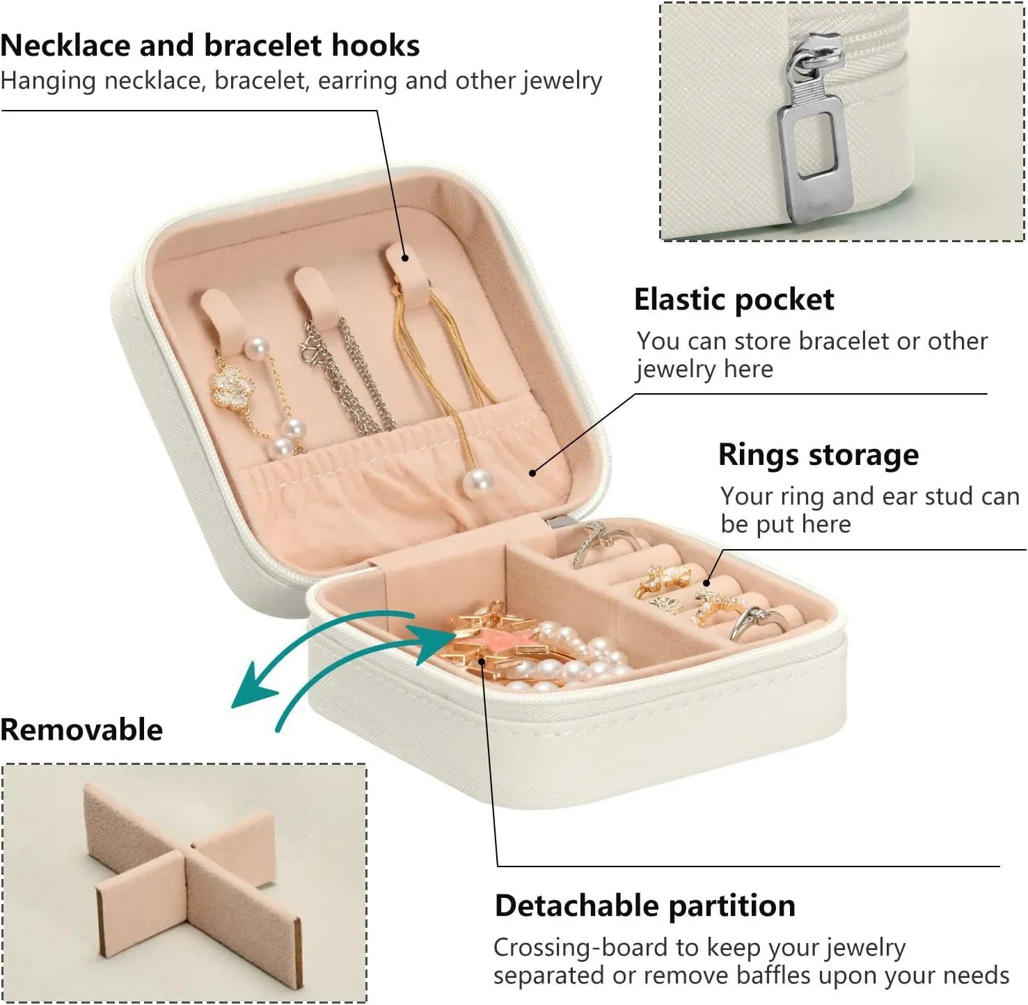 Brown Cow Print Jewelry Box Organizer Animal Travel Jewelry Case Small Jewelry Storage Holder for Ring Pendant Earring Necklace Bracelet, Gift for Women Girls