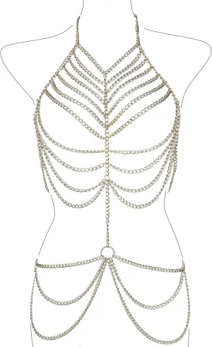 CCbodily Body Chain Jewelry for Women - Fashion Boho Backless Full Body Chain Belly Chain Jewelry Set for Costume Party