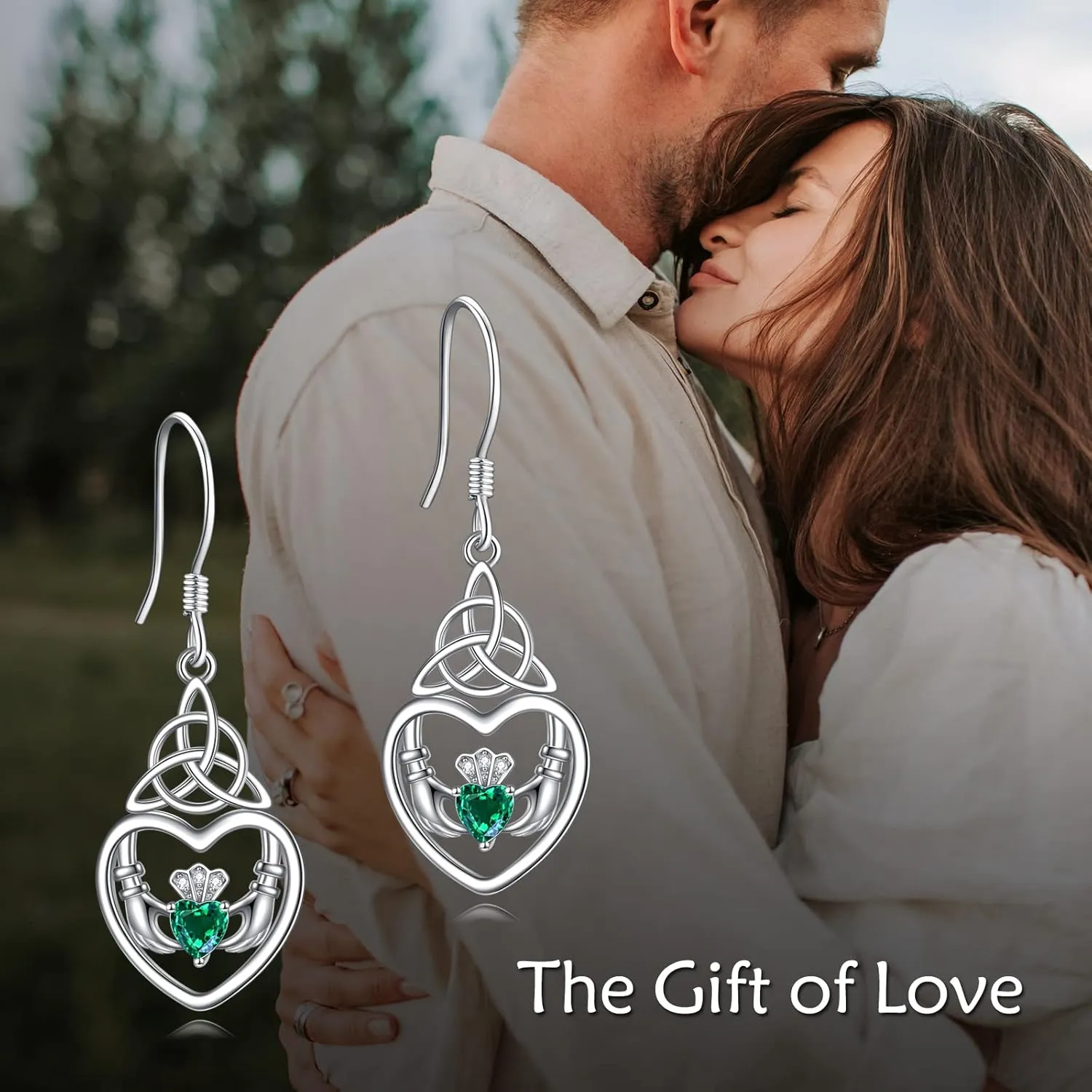 Celtic Earrings 925 Sterling Silver Baseball Claddagh Moonstone Sun Moon and Star Dangle Drop Earrings Irish Jewelry Gift for Women