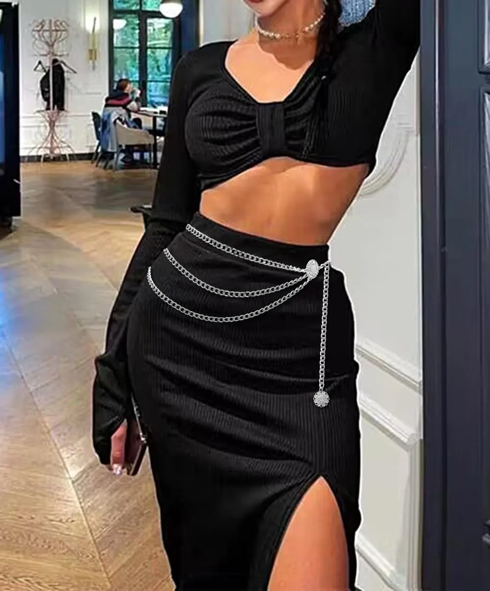 Chain Belts for Women Fashion Plus Size Waist Chain Belt Gold Silver Waist Belt Belly Chain Waist Belt Body Chain for Dress