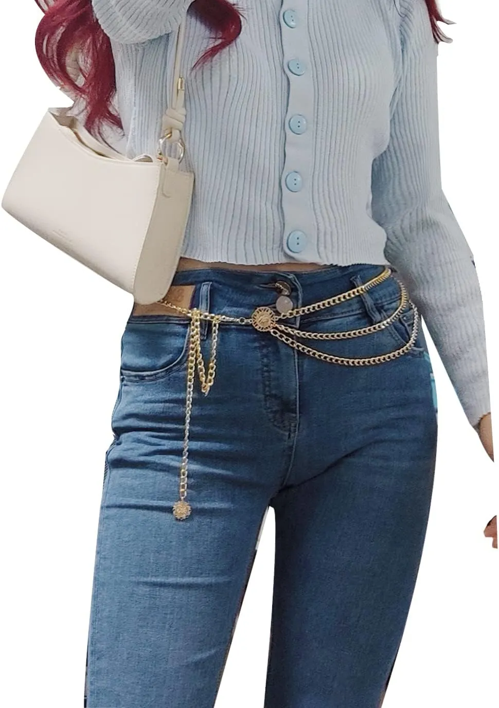 Chain Belts for Women Fashion Plus Size Waist Chain Belt Gold Silver Waist Belt Belly Chain Waist Belt Body Chain for Dress