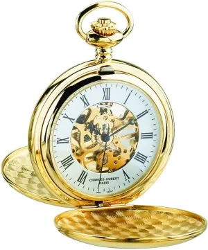 Charles-Hubert, Paris Gold-Plated Mechanical Pocket Watch