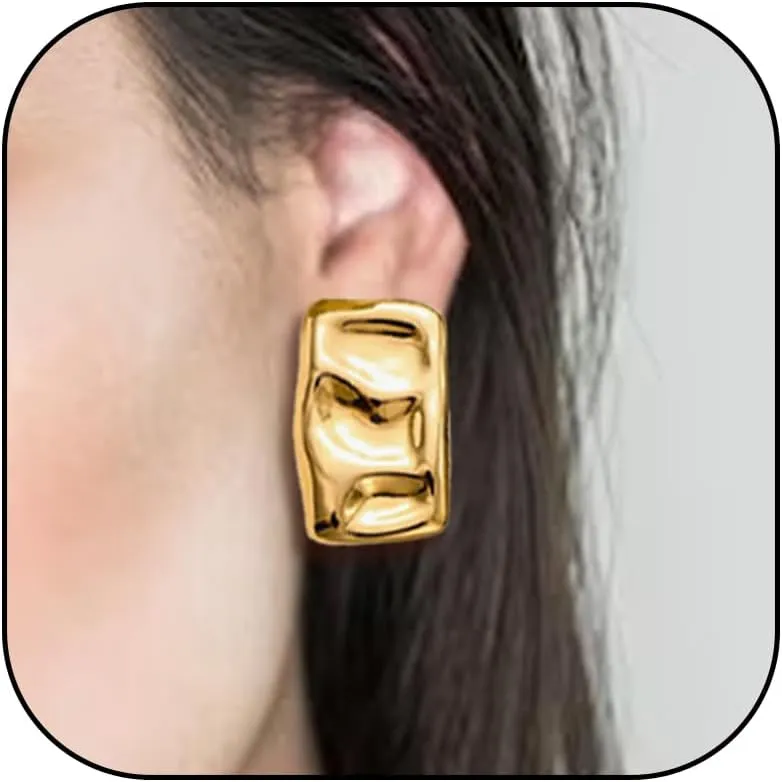 Chunky Gold Earrings Statement Earrings for Women Gold Seashell Starfish Earrings Ocean Summer Beach Jewelry Irregular Exaggerated Geometric Earrings Jewelry Gifts