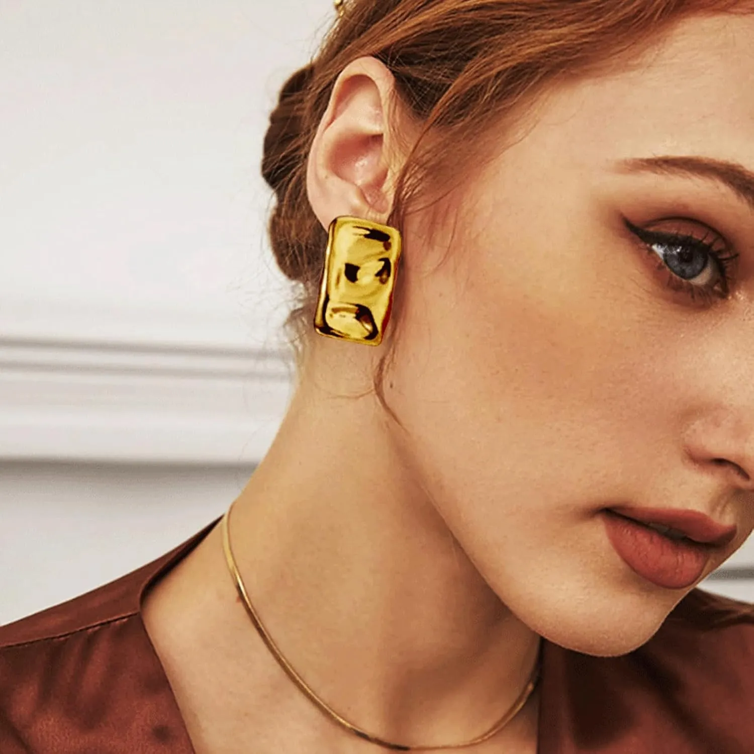 Chunky Gold Earrings Statement Earrings for Women Gold Seashell Starfish Earrings Ocean Summer Beach Jewelry Irregular Exaggerated Geometric Earrings Jewelry Gifts