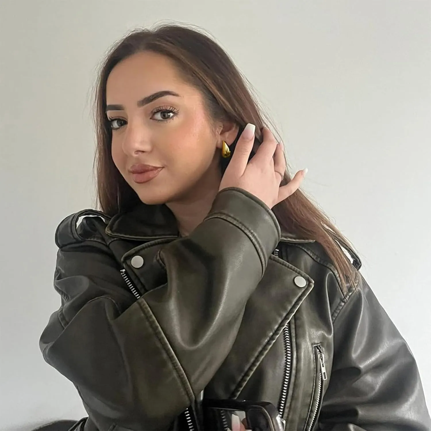 Chunky Gold Hoop Earrings for Women Dupes Earrings Teardrop Earrings Waterdrop Hollow Open Hoops Gold Plated Earrings Fashion Jewelry