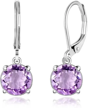 CiNily Leverback Dangle Earrings Created Crystal Drop Earrings Gold Plated Jewelry Gift for Women Girls 8mm