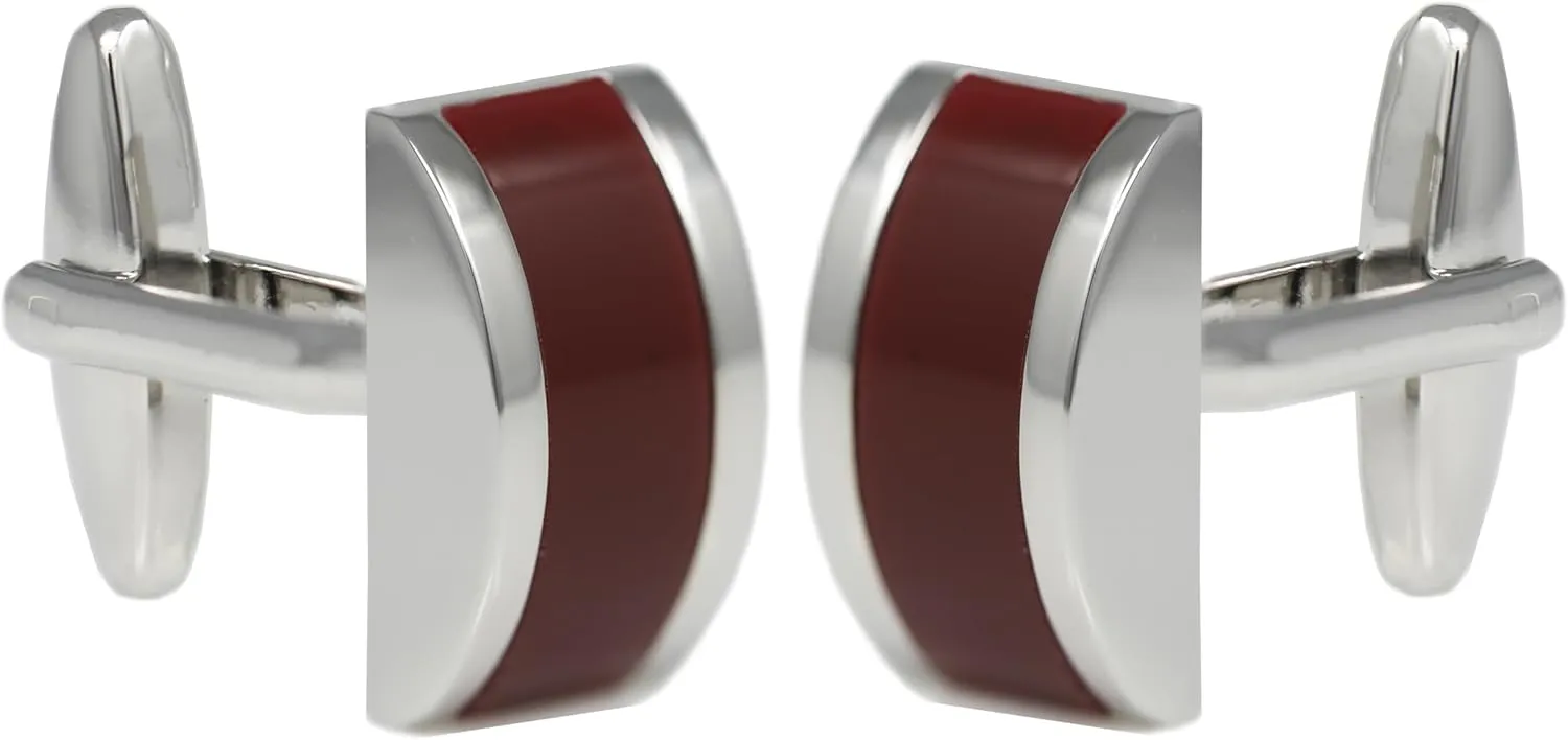Classic Cats Eye Stone Cufflink Half Moon Shape Stone Cufflink With Box