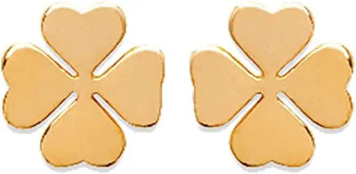 Clover Stud Earrings 18K Gold Plated I Hypoallergenic Earrings I Four leaf clover flower earrings I St Patricks Day Irish Four Leaf Clover jewelry I Trendy floral stud earrings I Lucky Jewelry Gift for Women