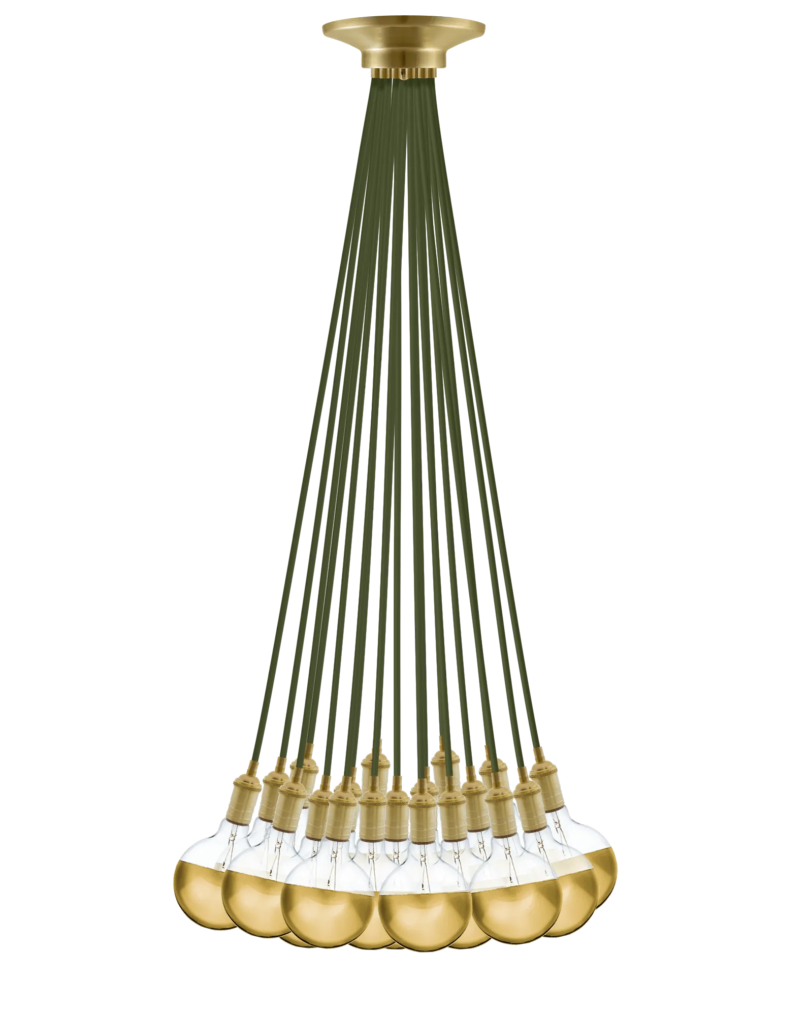 Cluster Chandelier - Even: Olive and Gold