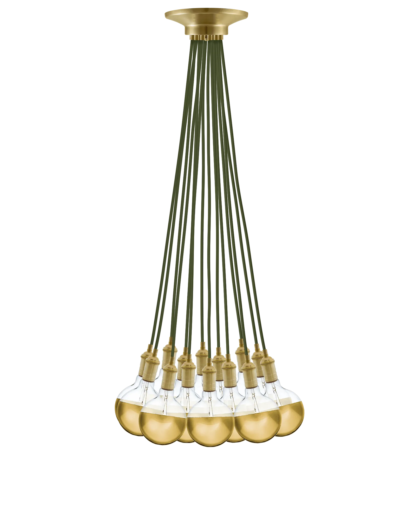 Cluster Chandelier - Even: Olive and Gold