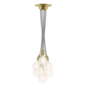 Cluster Chandelier - Grape: Grey and Brass