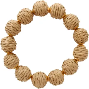 Coiris Rattan Ball Bracelet Adjustable Handmade Raffia Bracelets Woven Stretch Bracelet for Women