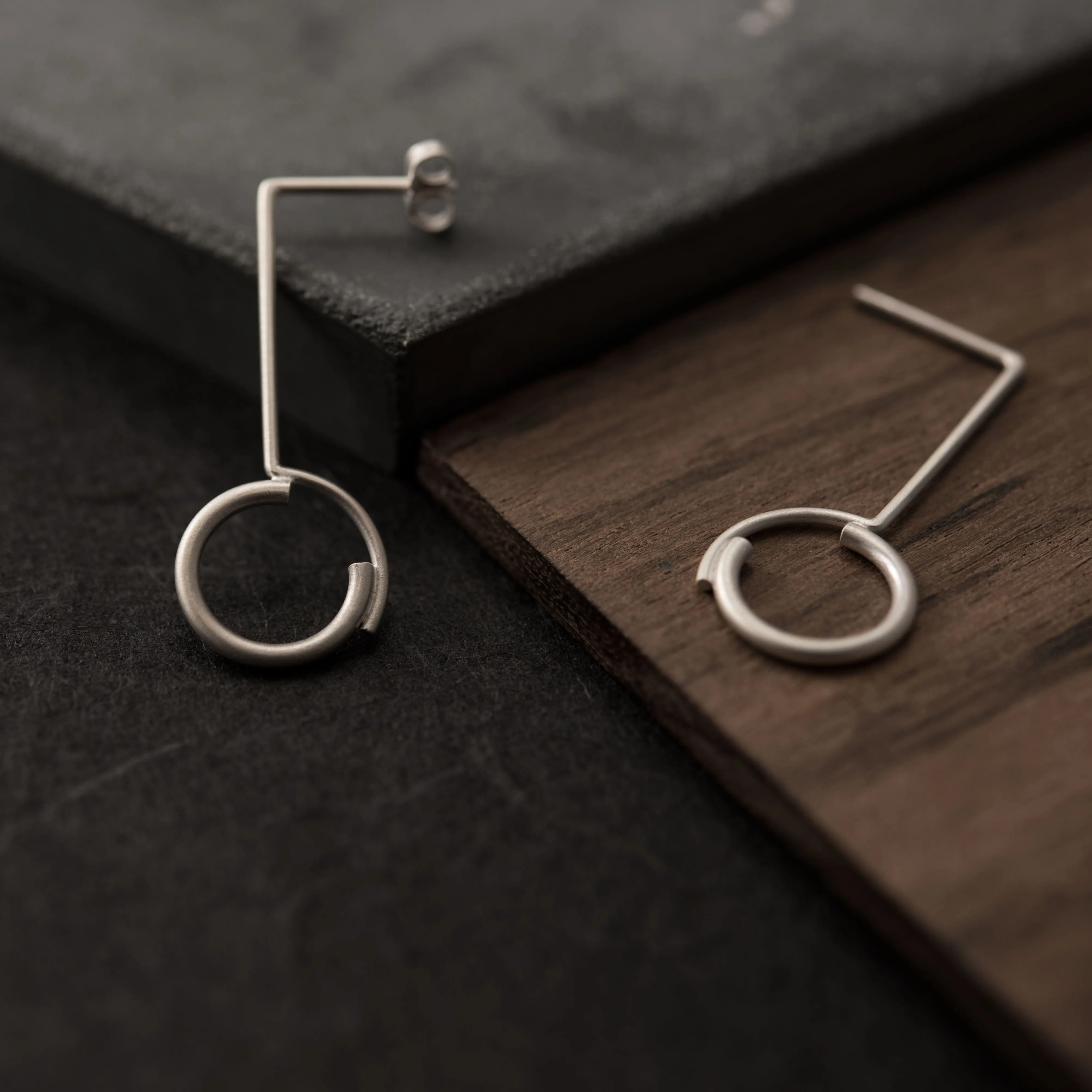 Concentric circles pendant earrings N°2