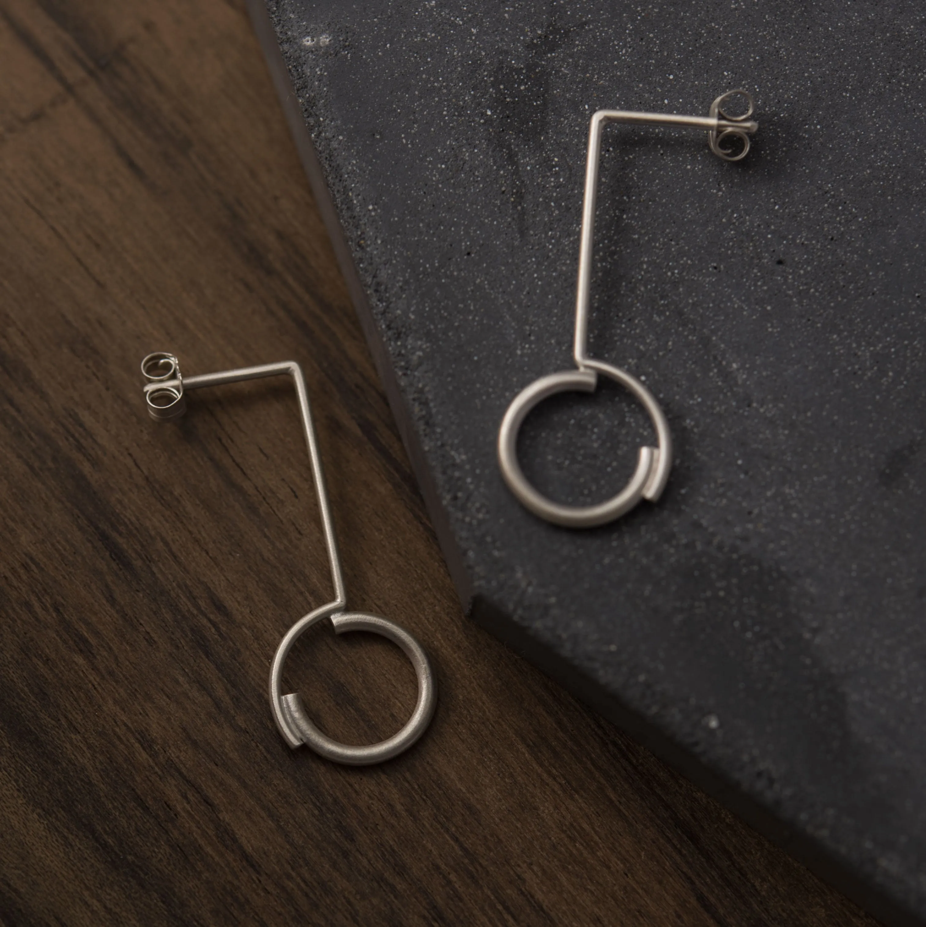 Concentric circles pendant earrings N°2
