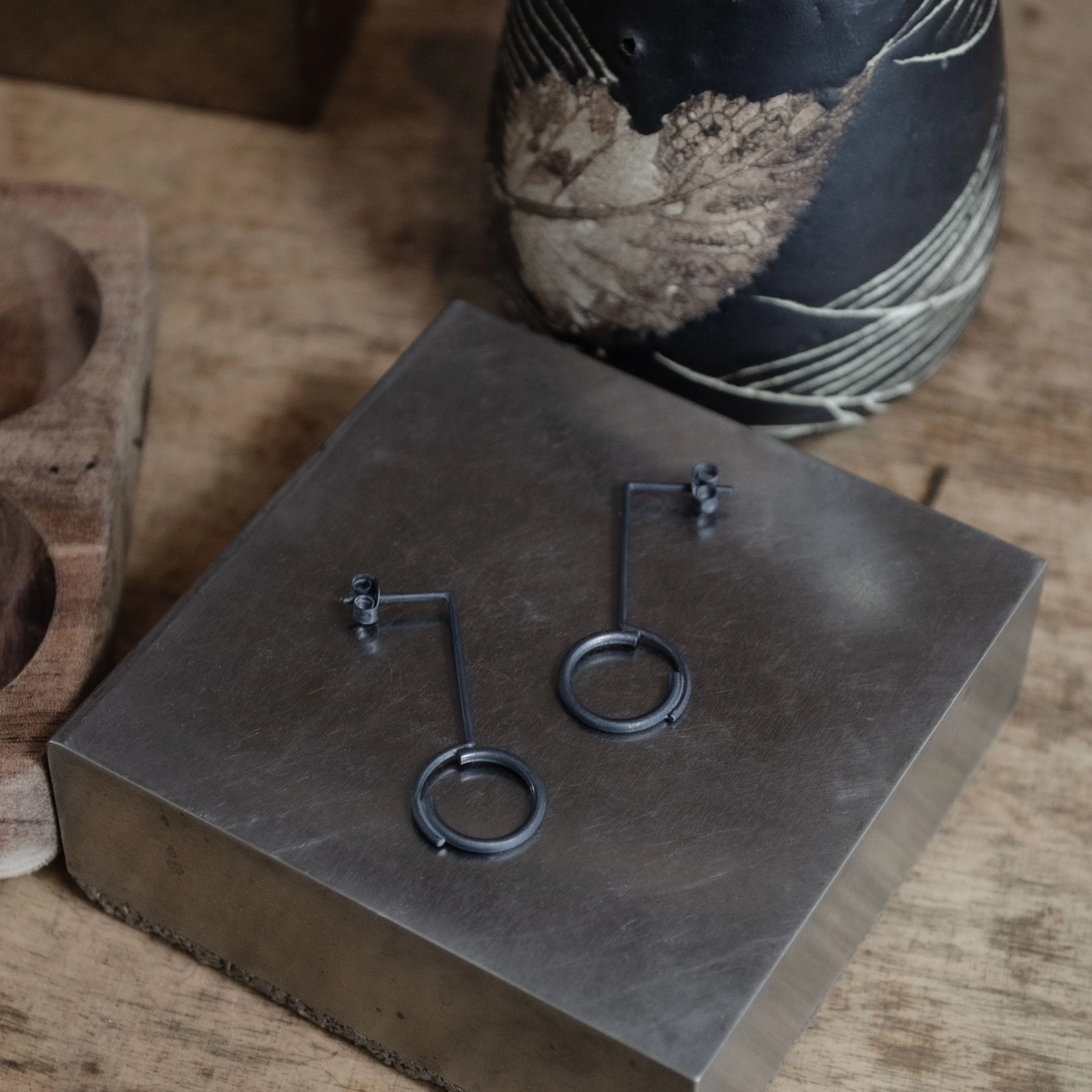 Concentric circles pendant earrings N°2