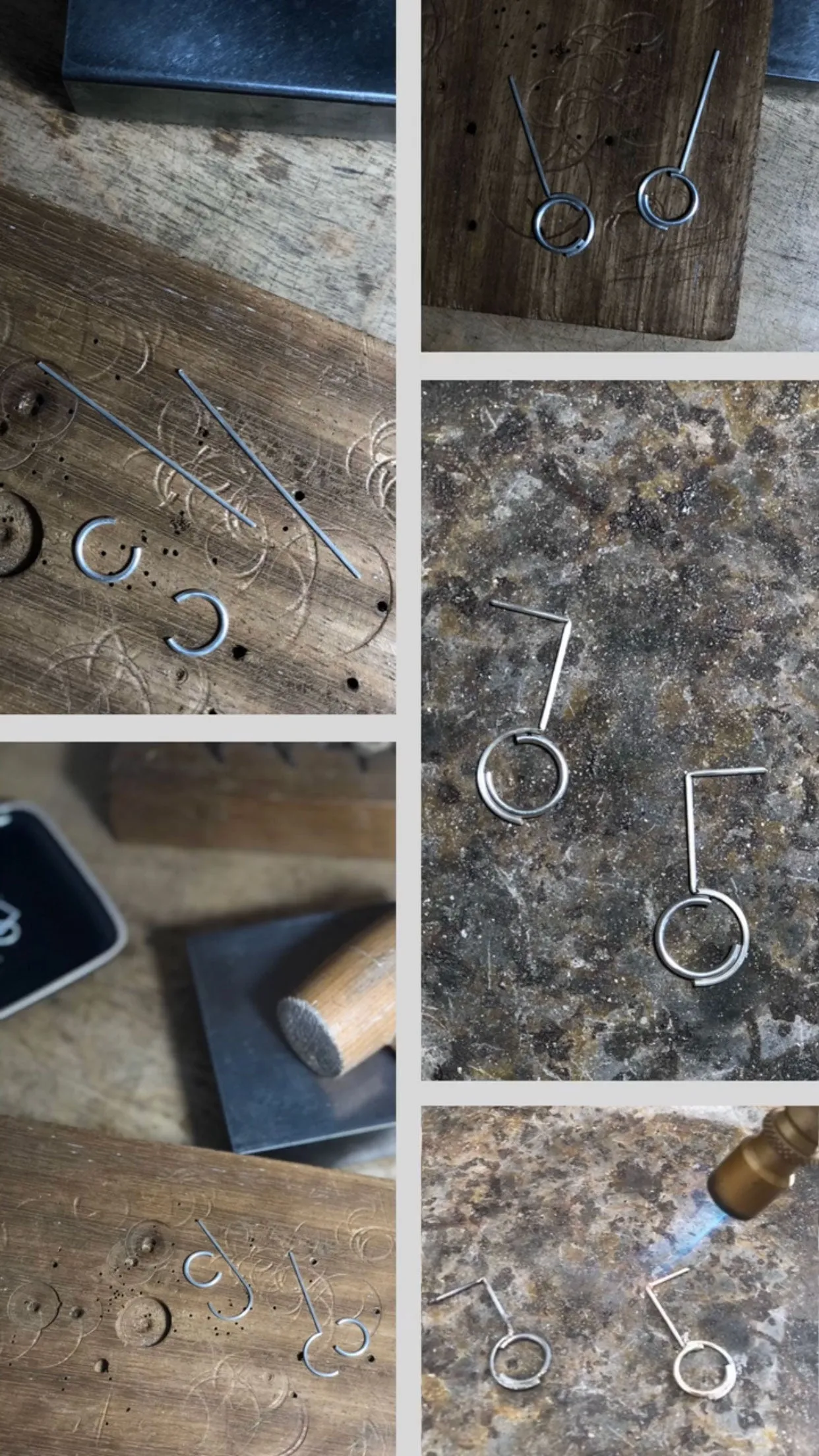Concentric circles pendant earrings N°2