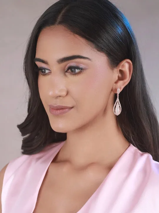 Contemporary Gold-Plated Drop Earrings