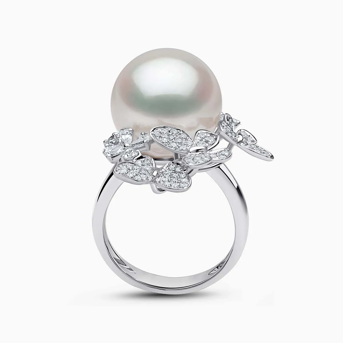 Contessa 18K Gold South Sea Pearl Diamond Butterfly Ring