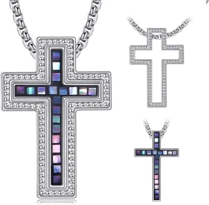Couples Cross Necklace Sterling Silver His and Hers Matching Necklace Pendant Couples Jewelry Gifts for Her Him