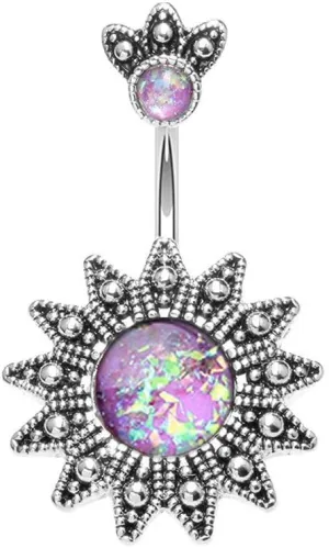 Covet Jewelry Antique Opal Sunburst Belly Button Ring