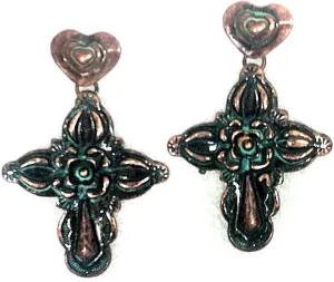 Cross Earrings Flower Heart Womens Western Christian Jewelry