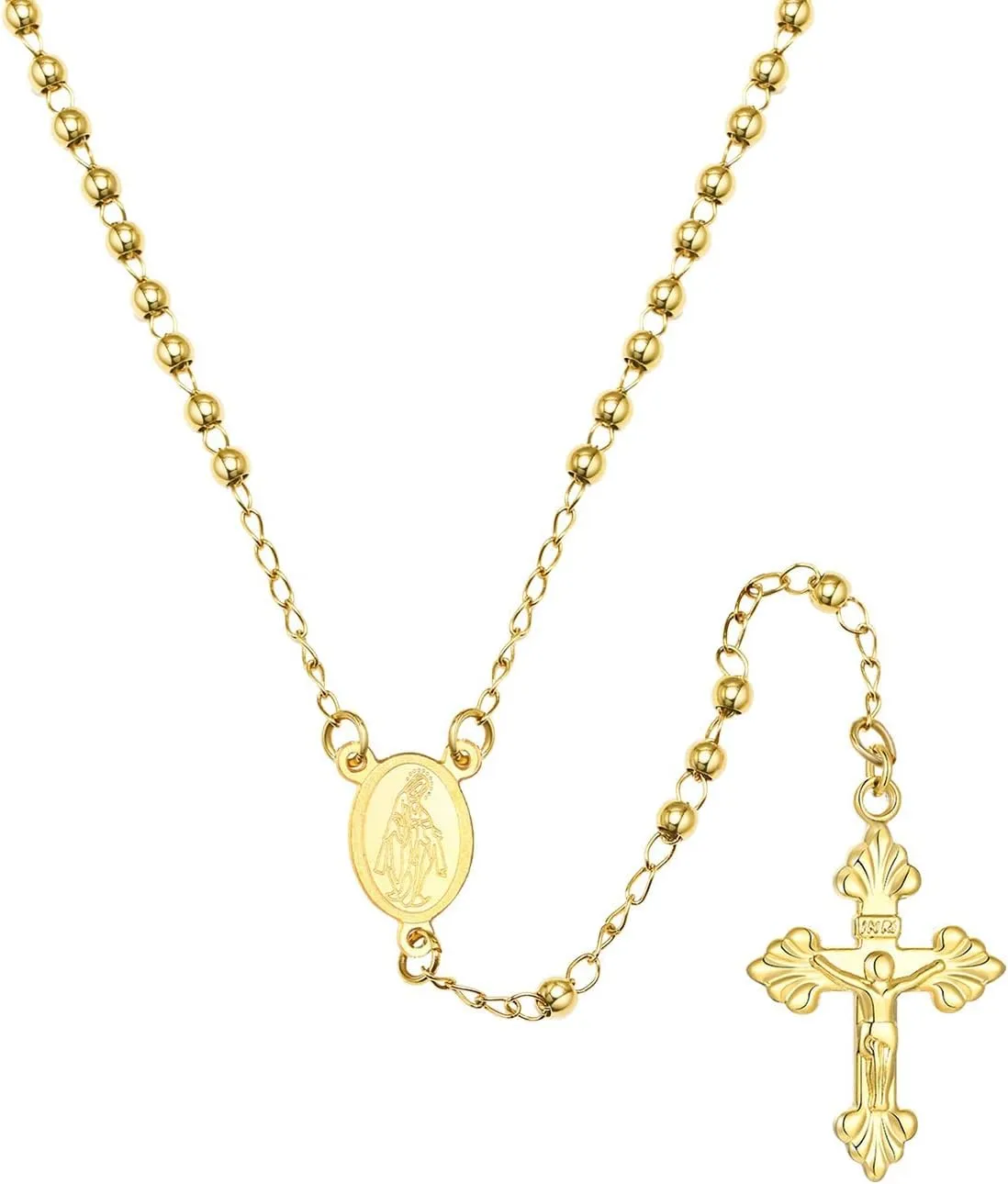 Cross Necklace Rosary Beads Catholic, Christian Gifts Cross Necklace with Gift Box, Rosary Necklace, Y Necklace Chain for Women Men -20 Inch