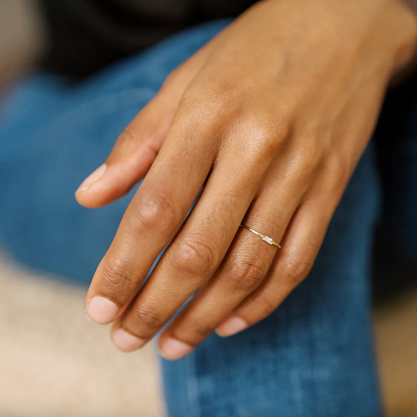 crystal baguette ring