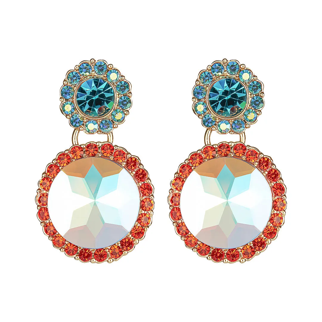 Crystal Mirror Drop Earrings