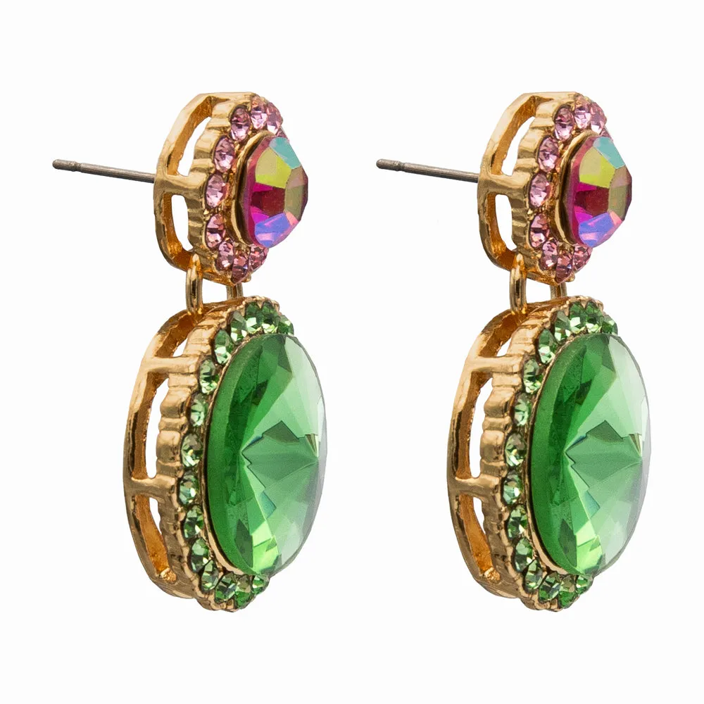 Crystal Mirror Drop Earrings