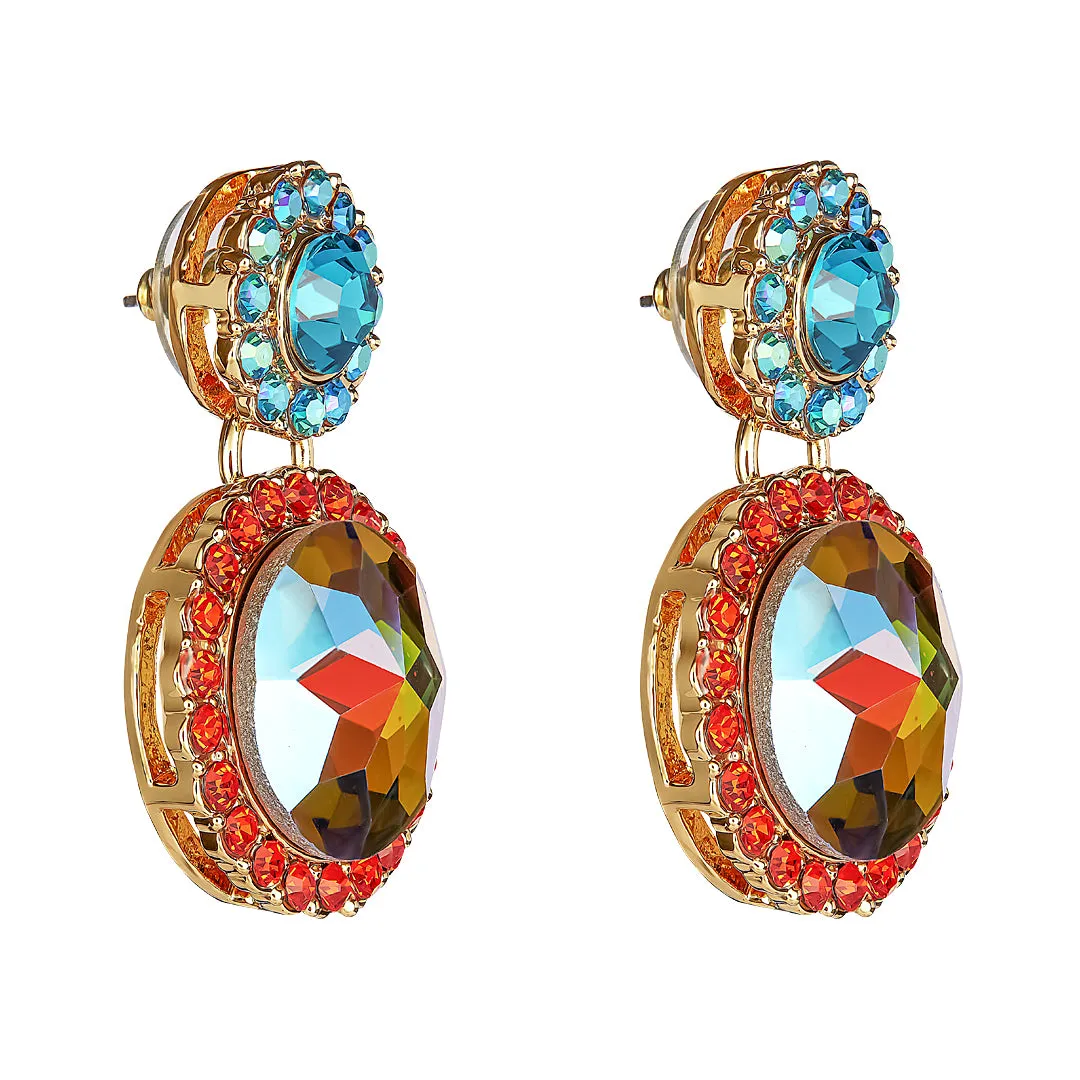 Crystal Mirror Drop Earrings