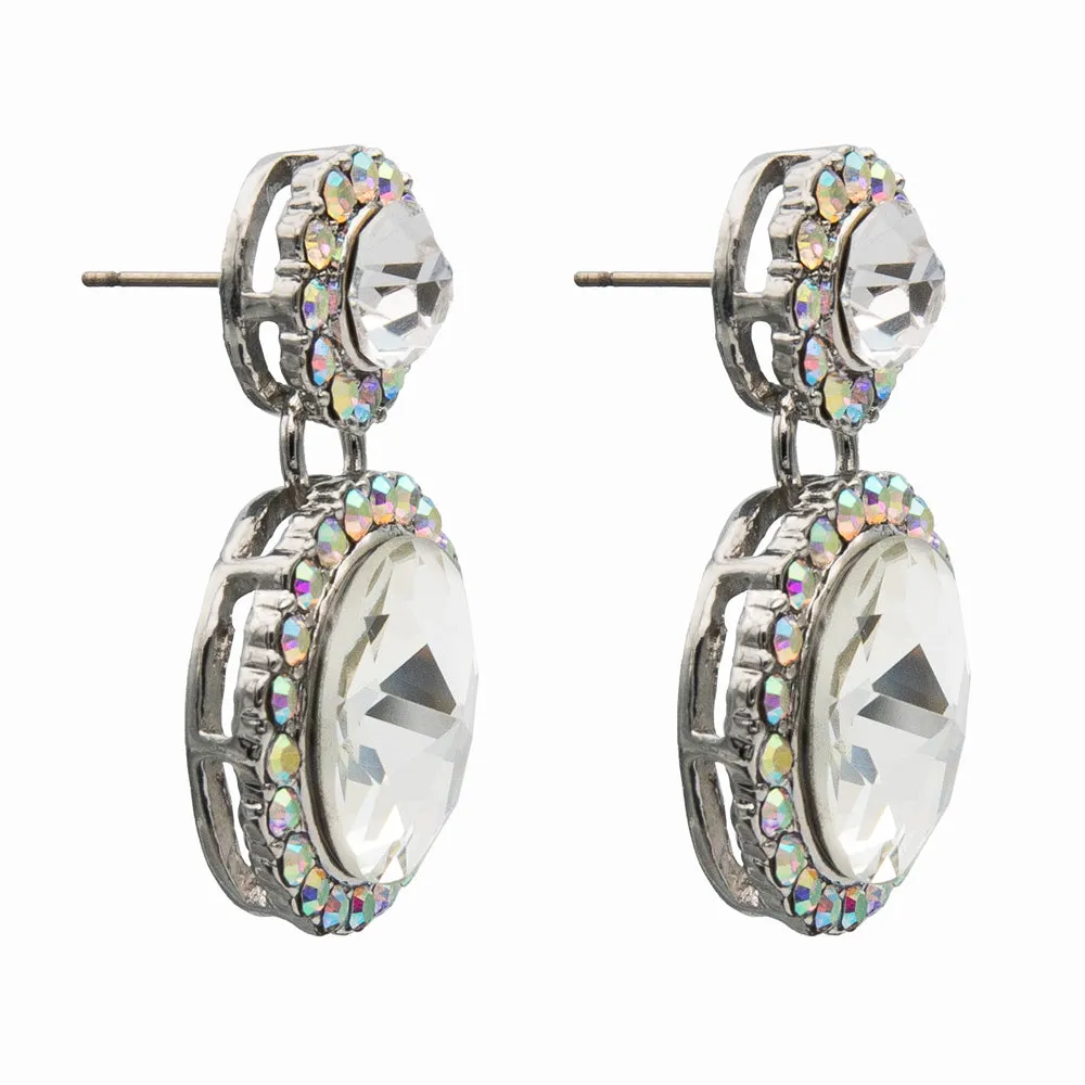Crystal Mirror Drop Earrings