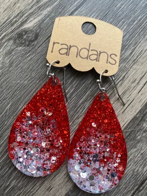 Cupid's Crush” Valentine Ombre' Glitter Handcrafted Resin Earrings