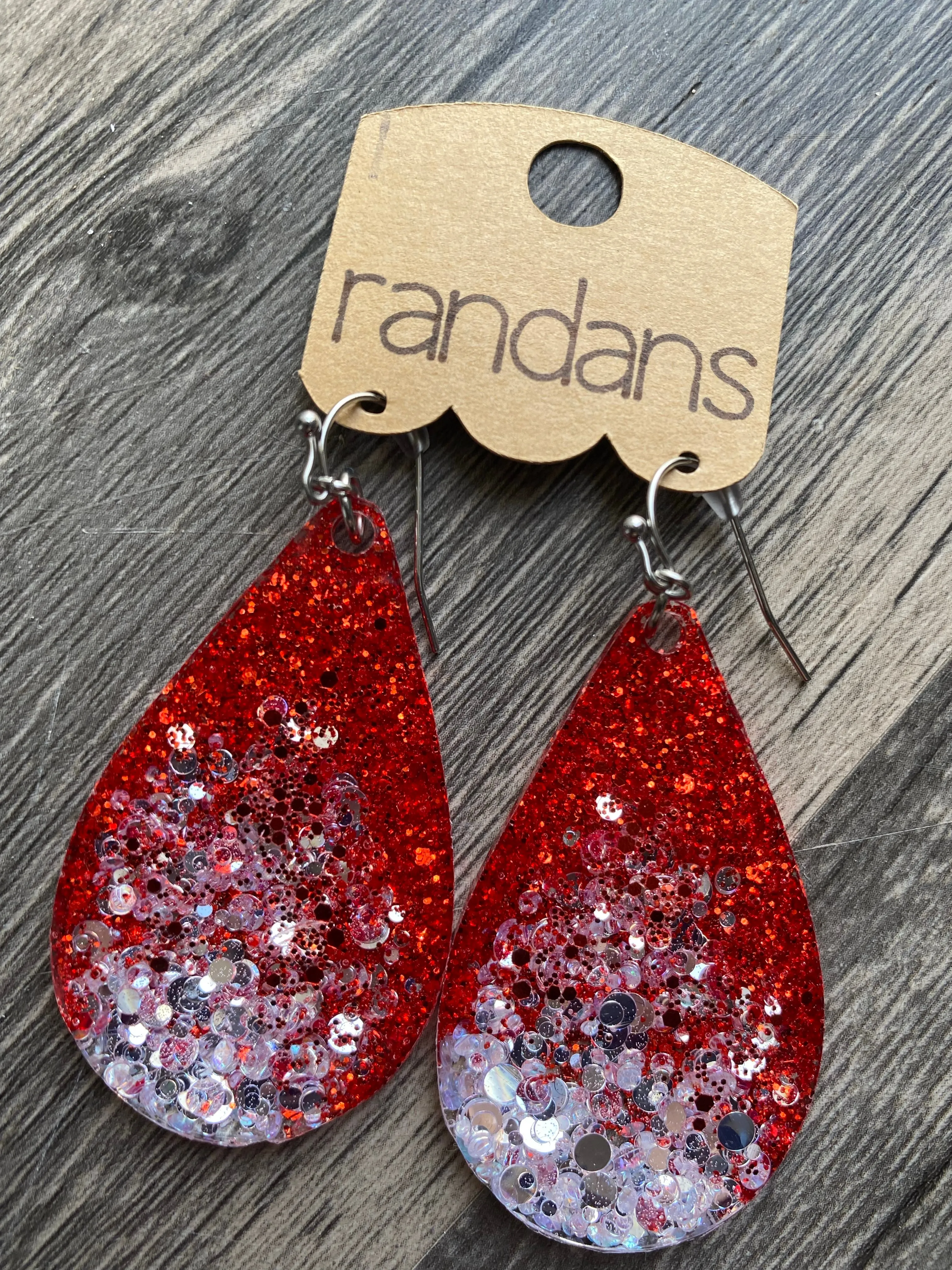 Cupid's Crush” Valentine Ombre' Glitter Handcrafted Resin Earrings