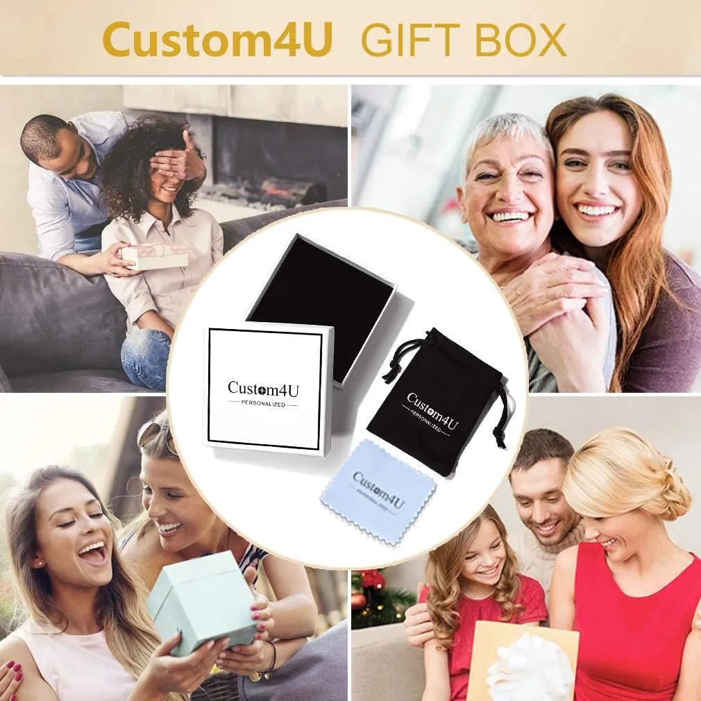Custom4U Personalized Birthstones Baby Feet Ring 925 Sterling Silver Open Adjustable Mother's Baby Foot Mame Rings Custom Made Jewelry Newborn Christmas Gifts for Women Mom Grandma