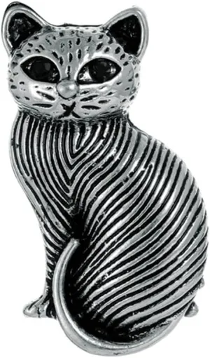Cute Little Cat Brooch for Women Men Vintage Antique Animal Kitten Green Crystal Eye Dainty Brooches Lapel Pins Dress Accessories Holiday Xmas Birthday Party Jewelry Unisex Gift Souvenir
