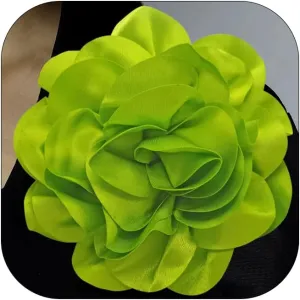 Dainty Satin Fabric Rose Flower Extra Large Big Brooches Pins Elegant Silk Camellia Flower Oversized Brooch Pin for Women Wedding Party Dance Banquet Dress Accessories Jewelry Gifts