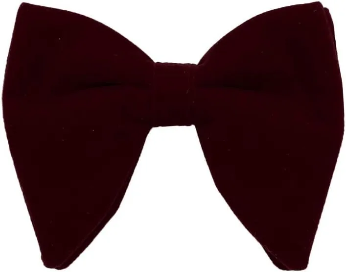 Dan Smith Mens Big Bow Ties Set Soild Velvet Oversize Pre-Tied Bow Tie Hanky Cuff Hankchief Cufflinks Lapel Pin