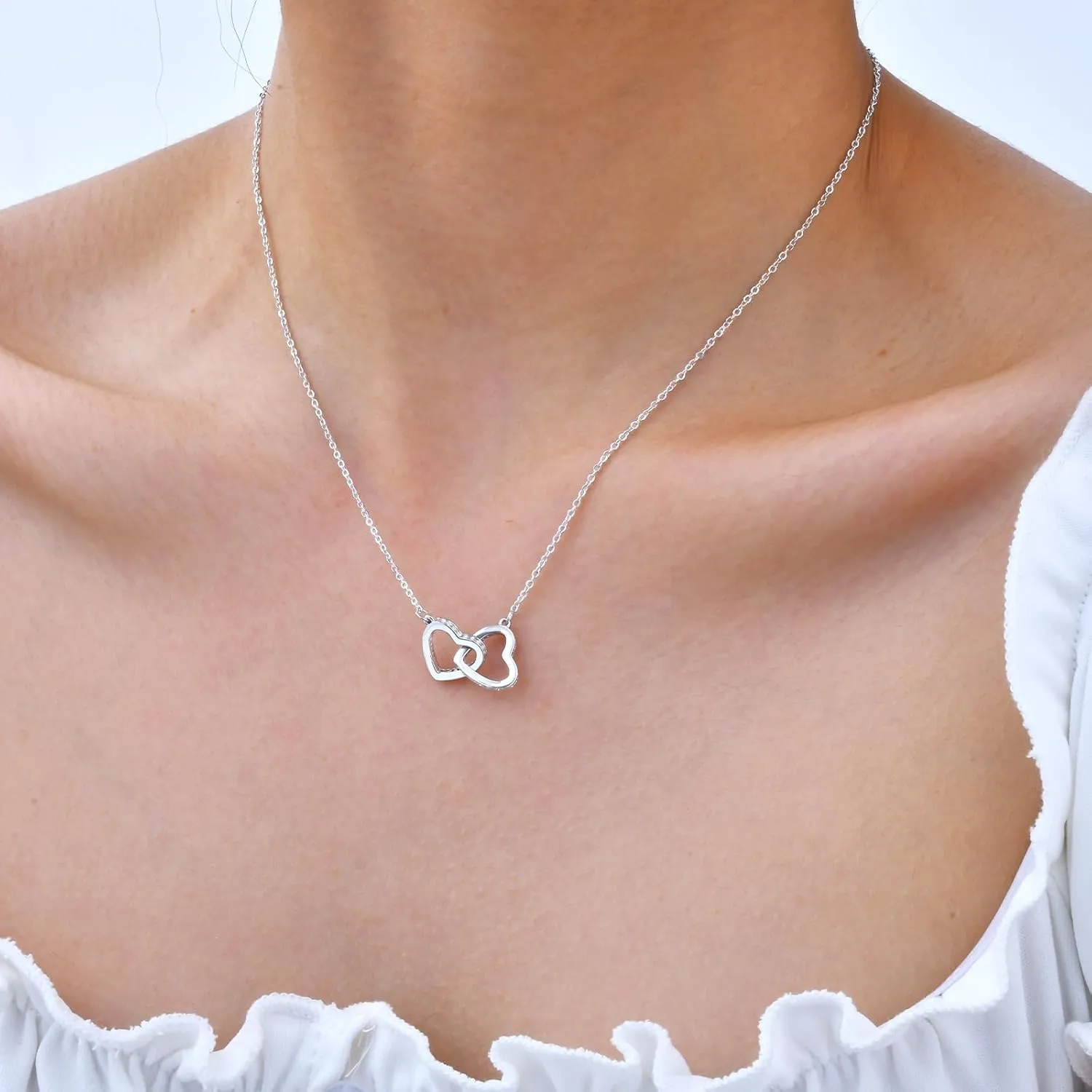 Daughter Necklace Gift from Dad Mom - 925 Sterling Silver Love Heart Pendant Necklace in Rose Gold with Message Card, Jewelry Gift from Mommy on Birthday,Graduation for Women, Teen Girls