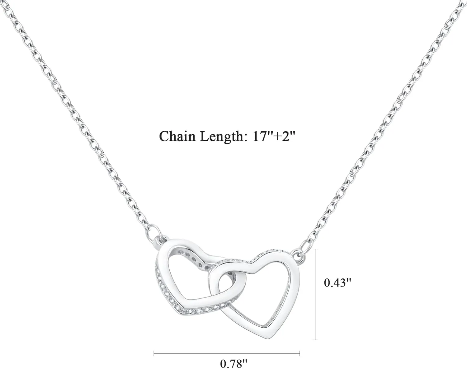 Daughter Necklace Gift from Dad Mom - 925 Sterling Silver Love Heart Pendant Necklace in Rose Gold with Message Card, Jewelry Gift from Mommy on Birthday,Graduation for Women, Teen Girls