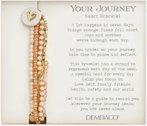 DEMDACO Beaded Love One Size Glass and Metal Charm Bracelet
