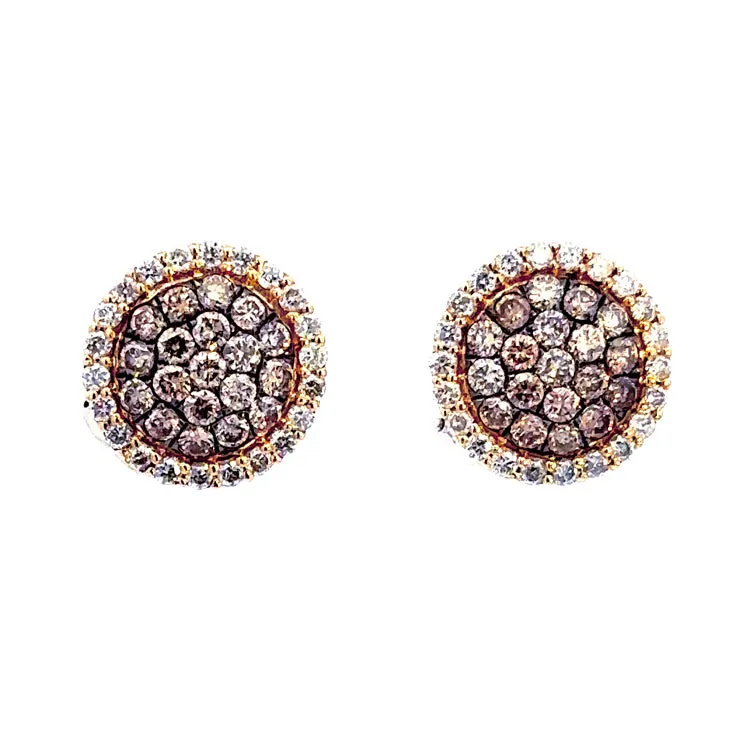 Diamond Button Earrings