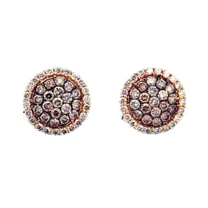 Diamond Button Earrings