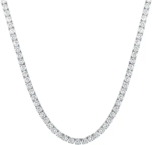 Diamond Tennis Necklace, 14K White Gold, 3 Carats